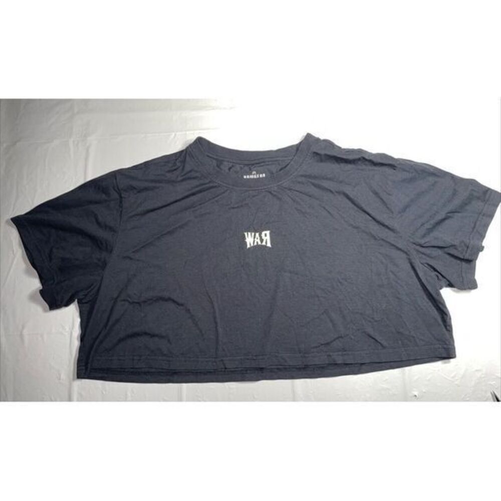 Rawgear Women‎ Black Crop Top T-shirt Size Large